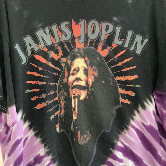 Janis Joplin Rock N Roll Oversized Graphic Purple Tie Dye Band Tee Size … - Picture 2 of 9